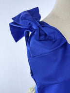 Close up of blue floral girls party dress, suitable for birthdays, weddings, parties, photoshoots and special occasions