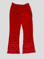 Front view of red floral girls party outfit, suitable for birthdays, parties and special occasions
