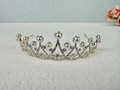 Silver Princess Tiara with stones and pearls. Suitable for birthdays, photoshoots, flower girls.