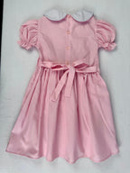 Back view of pink smocked dress. Suitable for birthdays, family gatherings, special occasions, or everyday.